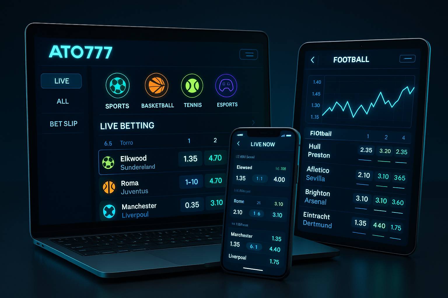 Apostas esportivas no cassino online ATO777